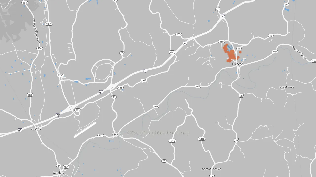 Bike Grade map of 41086, KY