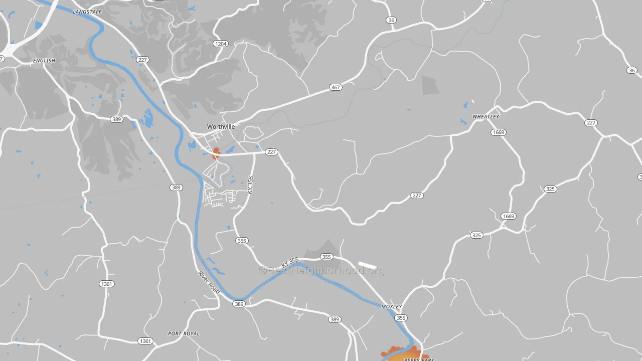 Bike Grade map of 41098, KY