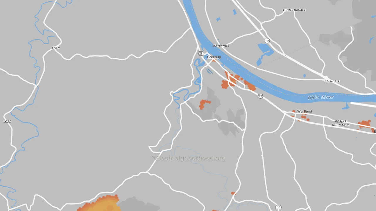 Bike Grade map of 41144, KY