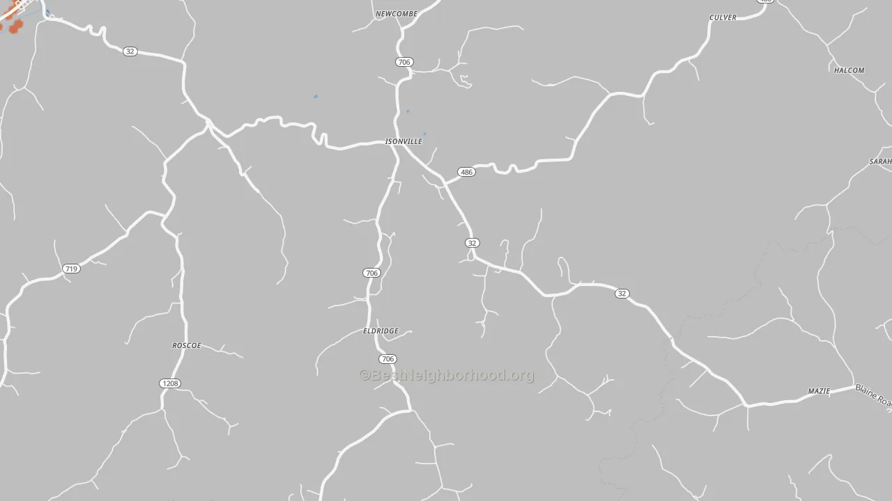Bike Grade map of 41149, KY