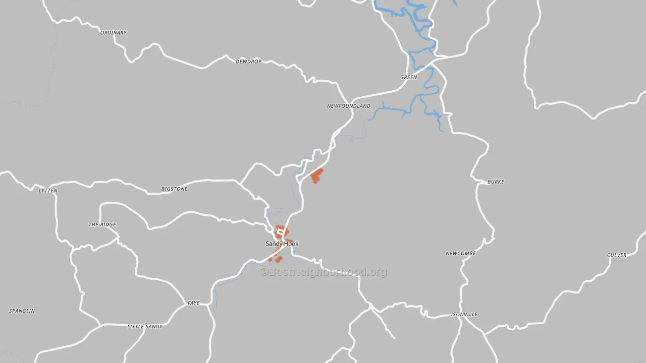 Bike Grade map of 41171, KY