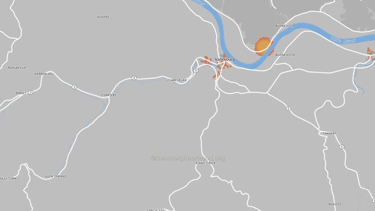 Bike Grade map of 41179, KY