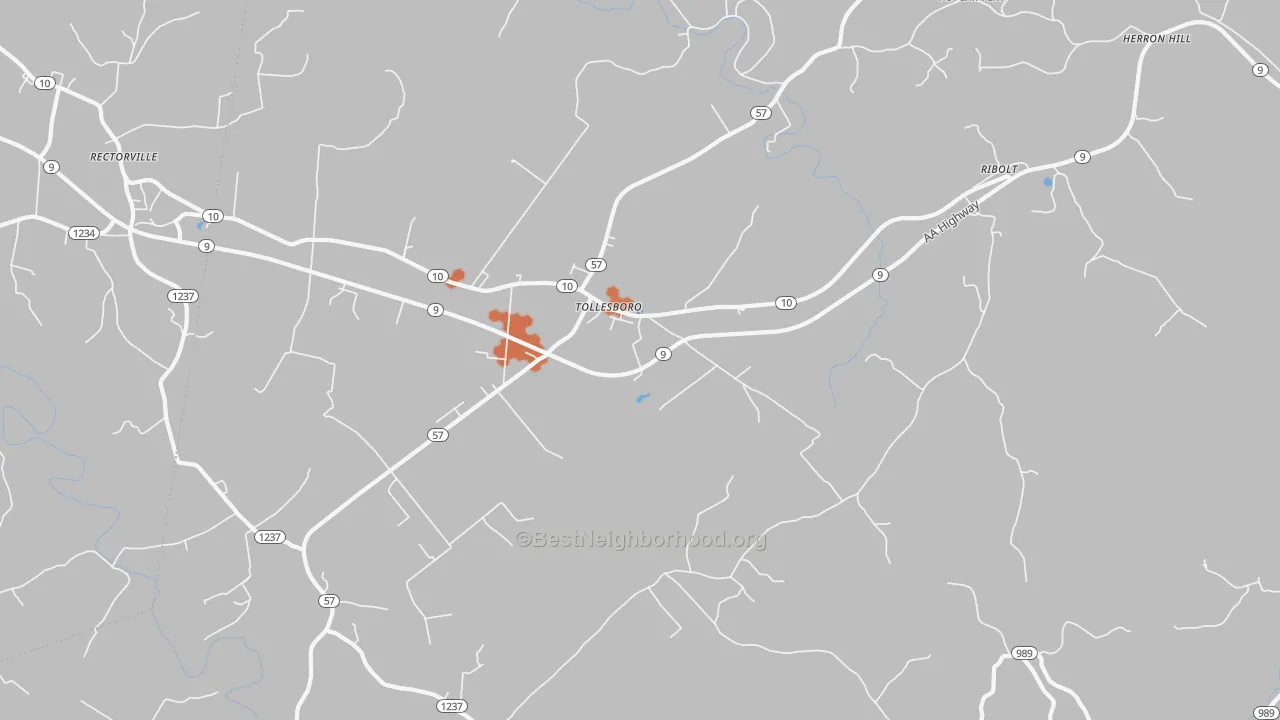 Bike Grade map of 41189, KY