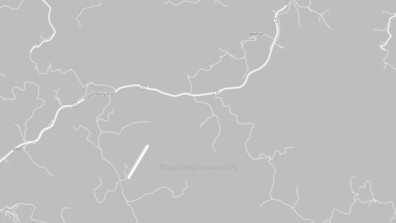 Bike Grade map of 41214, KY