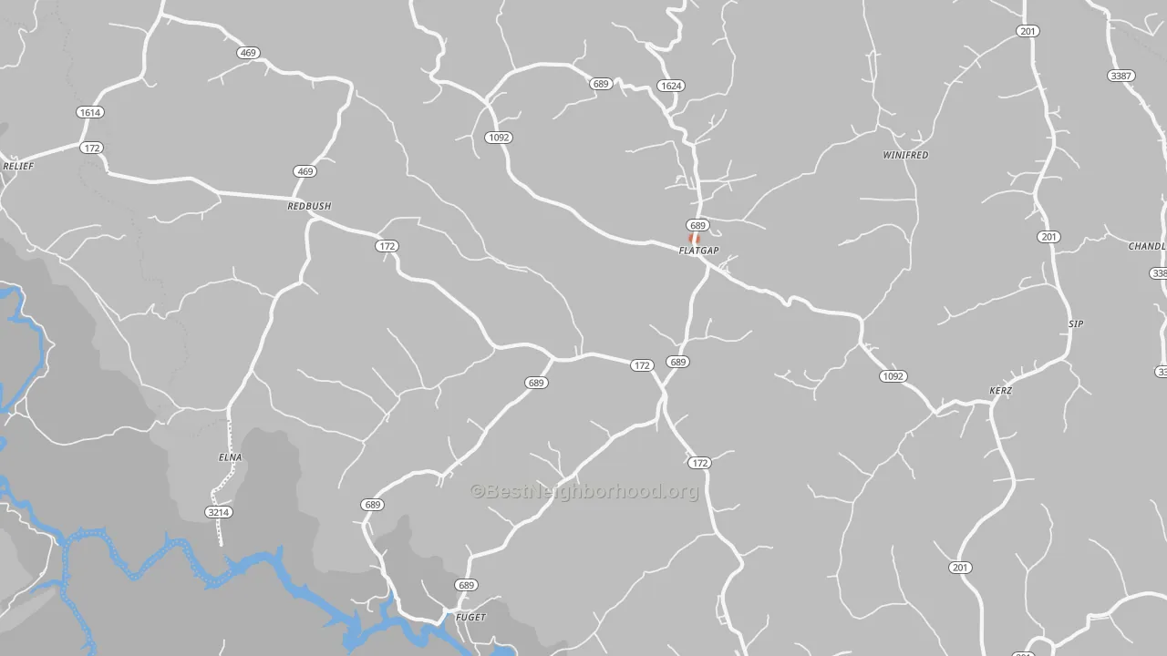 Bike Grade map of 41219, KY