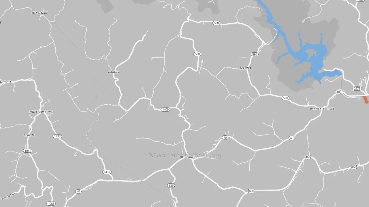 Bike Grade map of 41238, KY