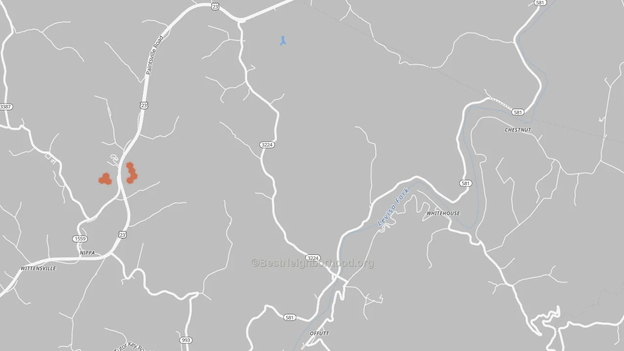 Bike Grade map of 41254, KY