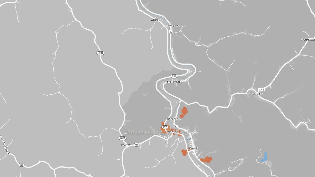 Bike Grade map of 41267, KY