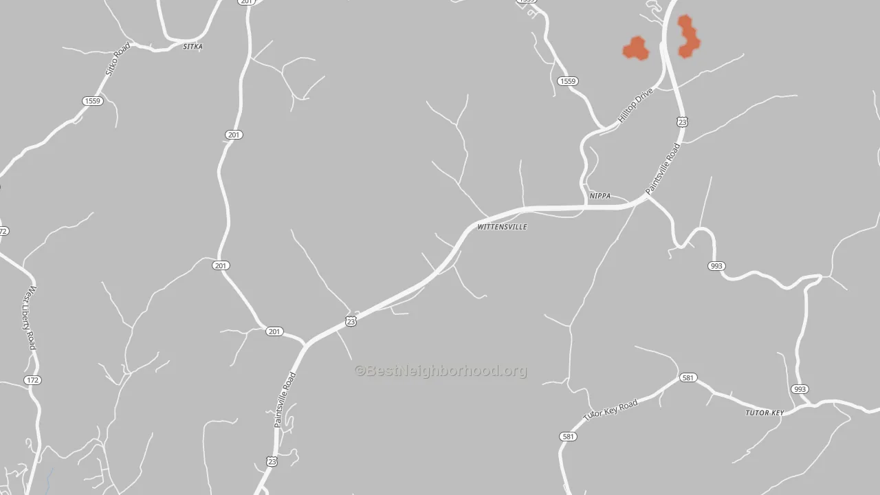 Bike Grade map of 41274, KY