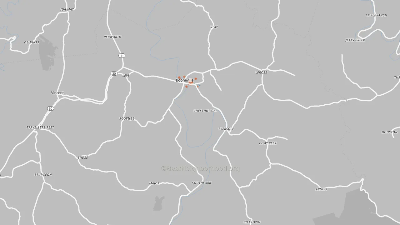Bike Grade map of 41314, KY