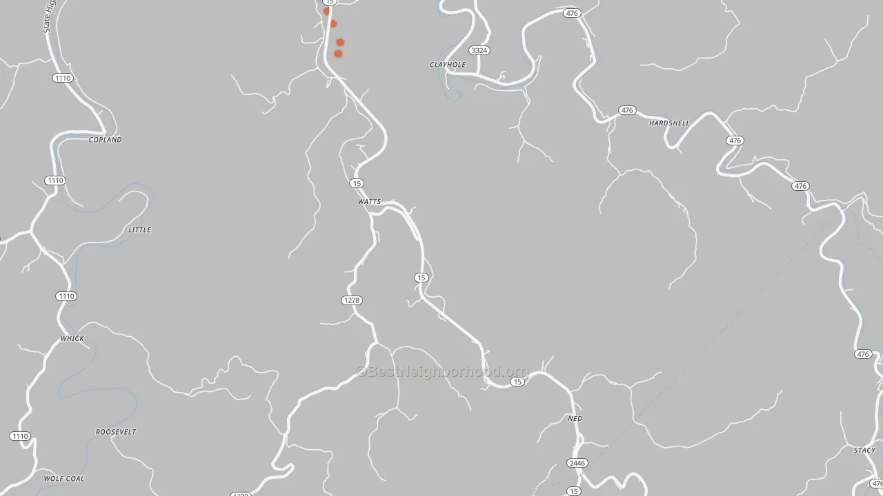 Bike Grade map of 41348, KY