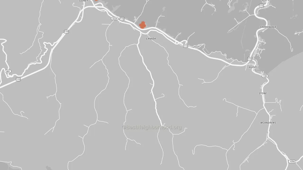 Bike Grade map of 41519, KY
