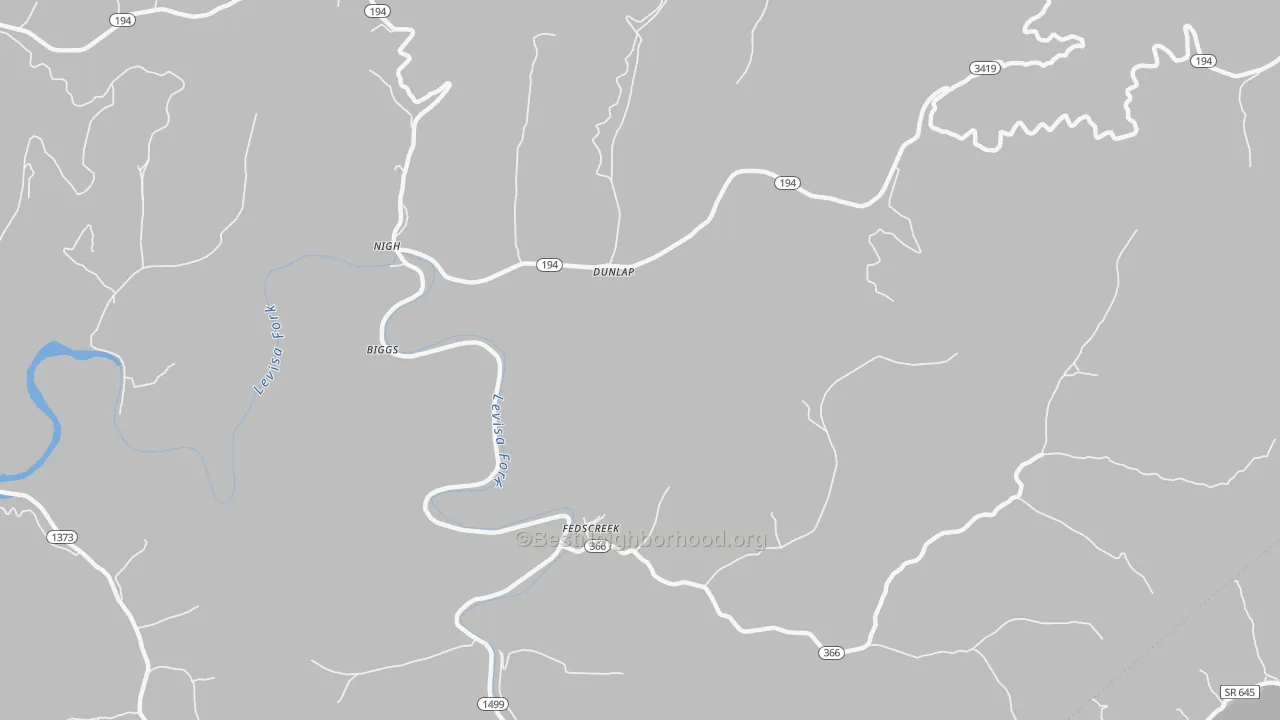Bike Grade map of 41524, KY