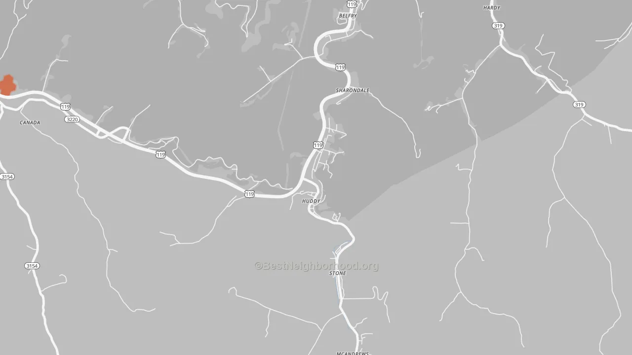 Bike Grade map of 41535, KY