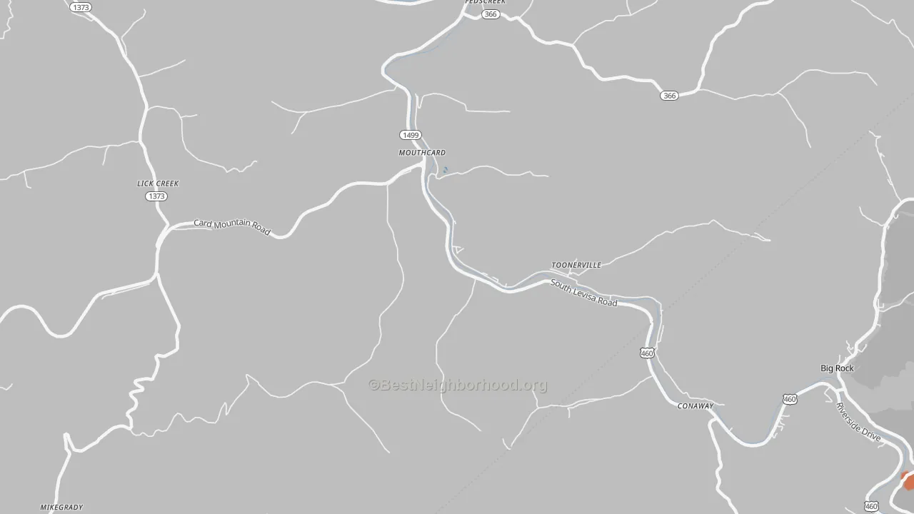 Bike Grade map of 41548, KY