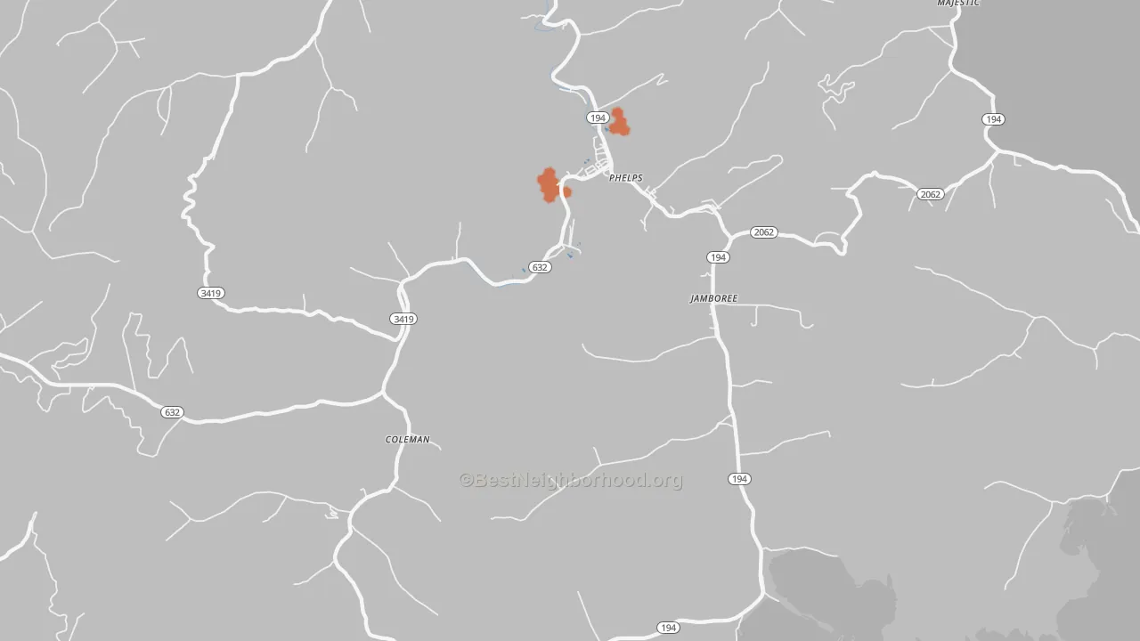Bike Grade map of 41553, KY
