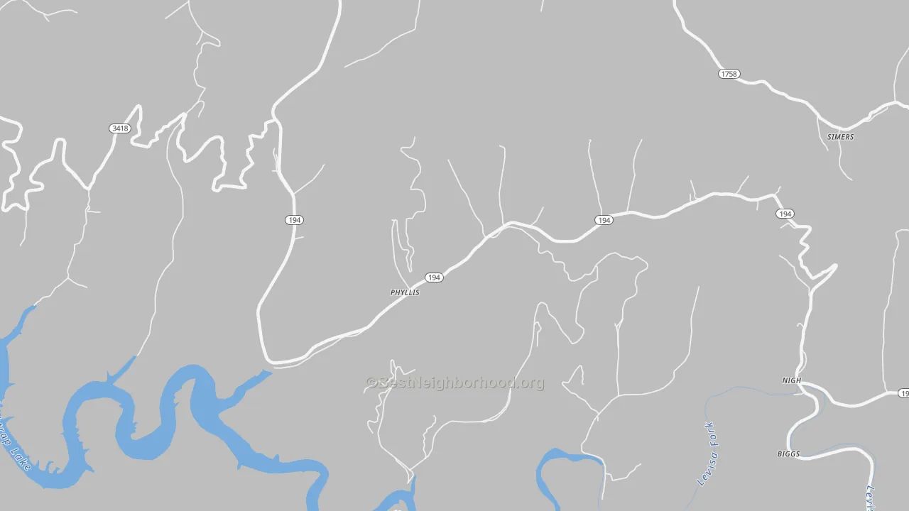 Bike Grade map of 41554, KY