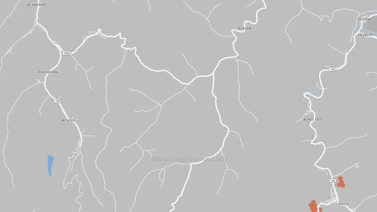 Bike Grade map of 41558, KY