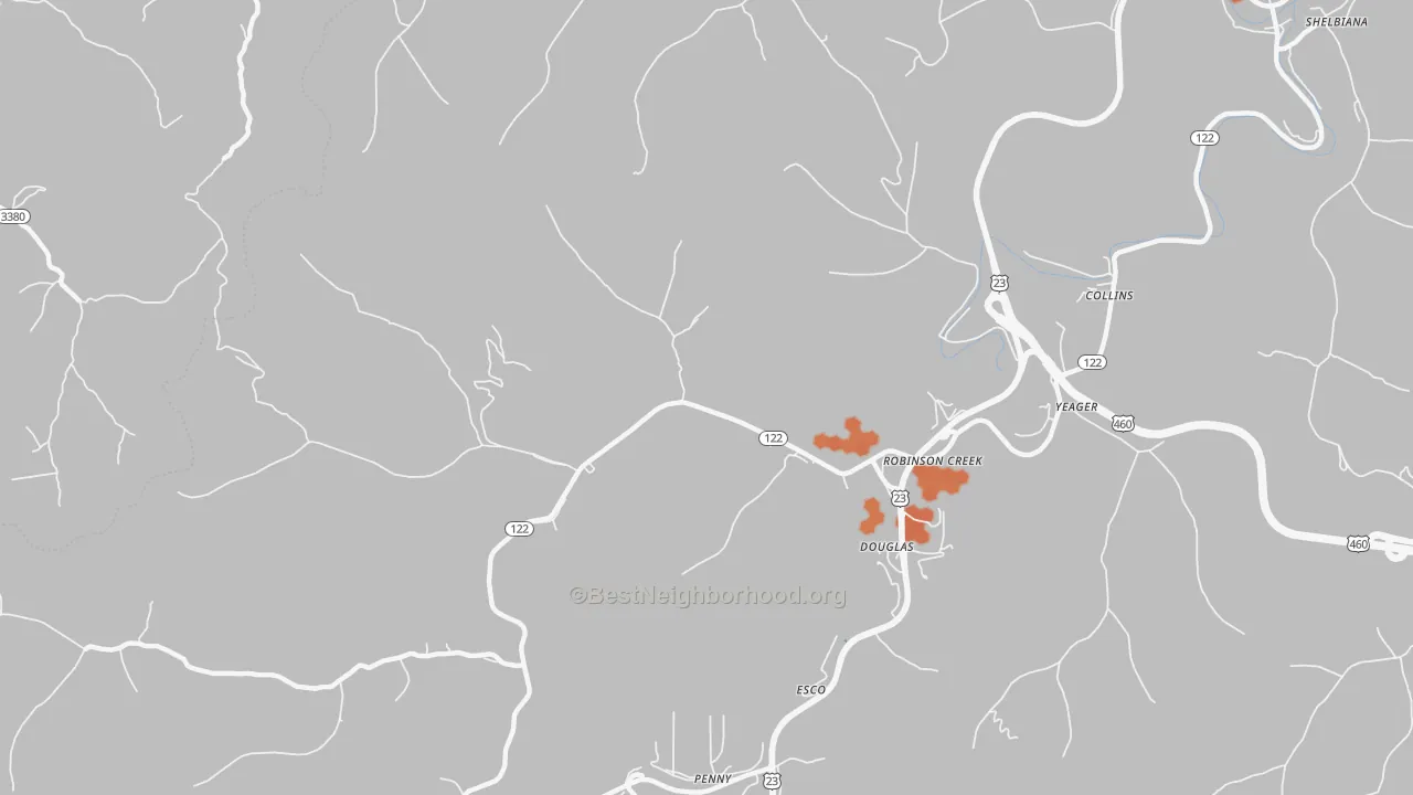 Bike Grade map of 41560, KY