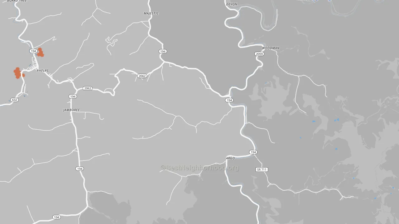 Bike Grade map of 41568, KY