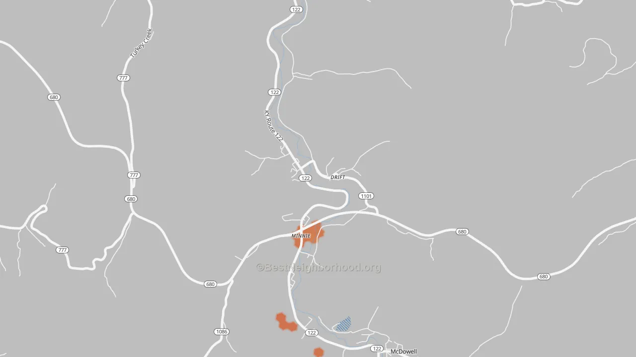 Bike Grade map of 41619, KY