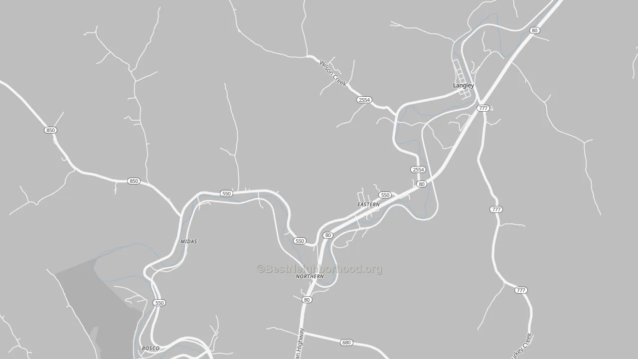 Bike Grade map of 41622, KY