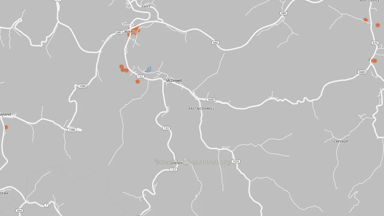 Bike Grade map of 41647, KY