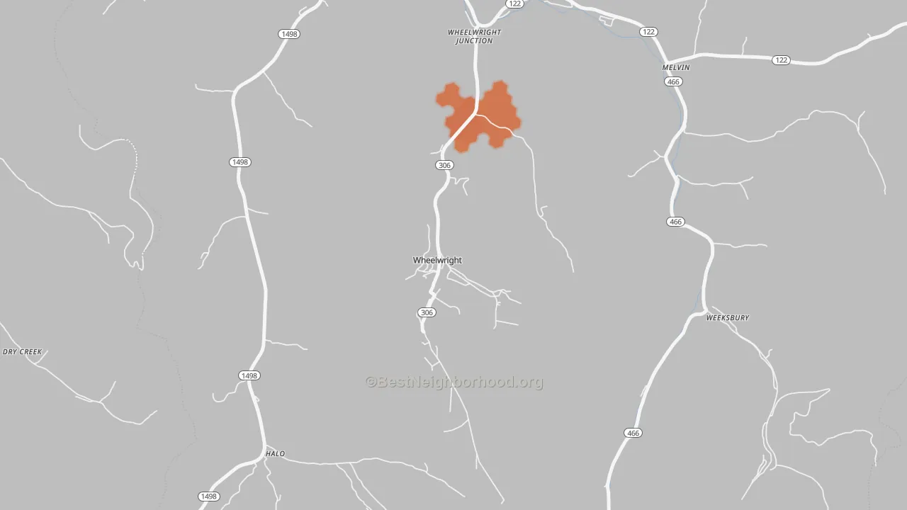 Bike Grade map of 41669, KY
