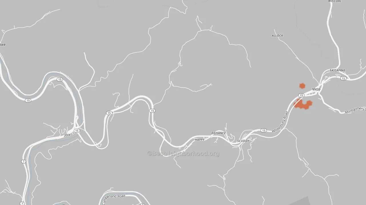 Bike Grade map of 41746, KY