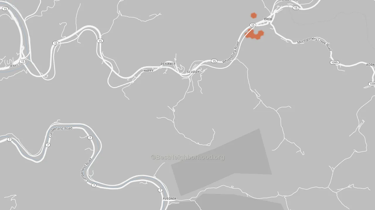 Bike Grade map of 41760, KY