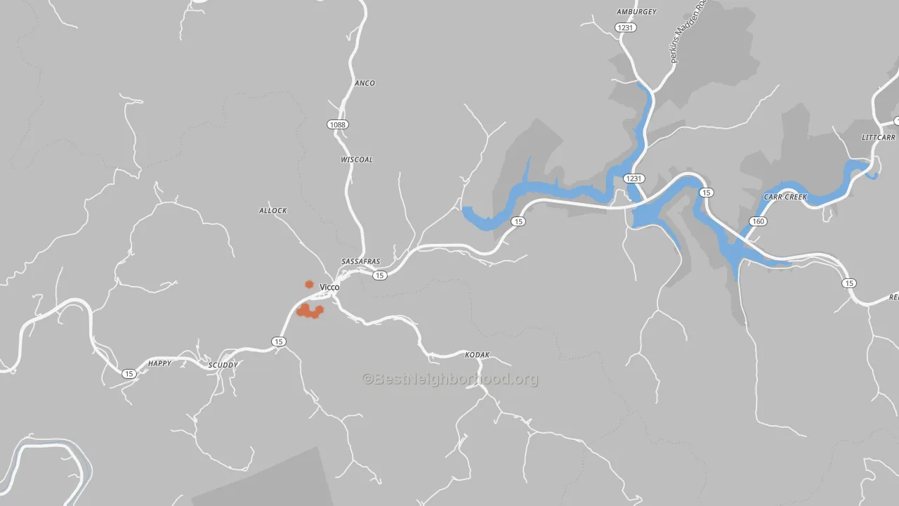 Bike Grade map of 41773, KY