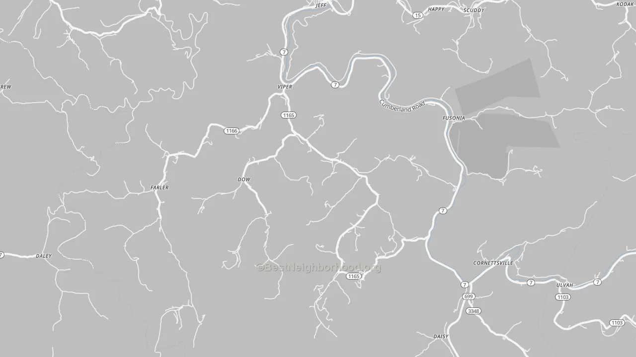 Bike Grade map of 41774, KY