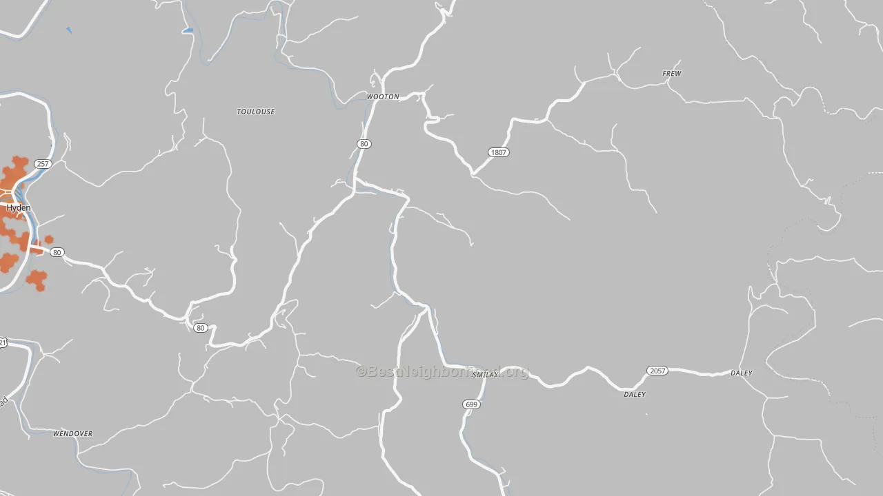 Bike Grade map of 41776, KY