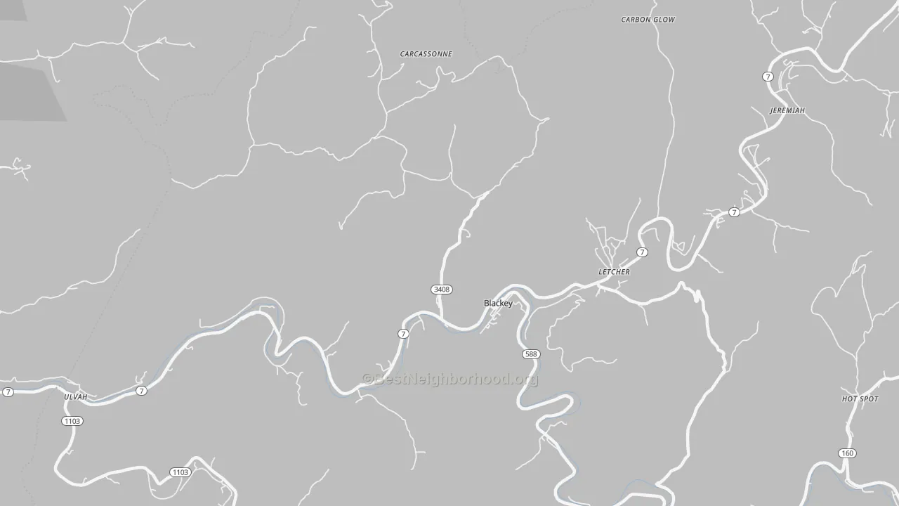 Bike Grade map of 41804, KY