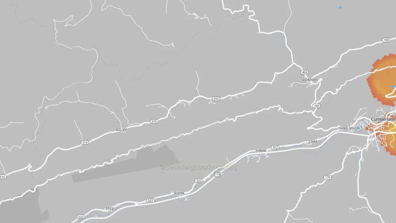Bike Grade map of 41819, KY