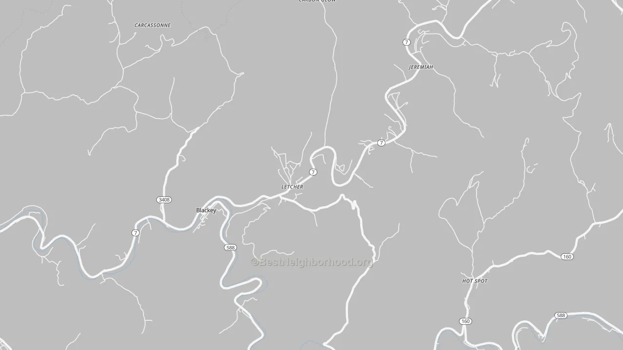 Bike Grade map of 41832, KY