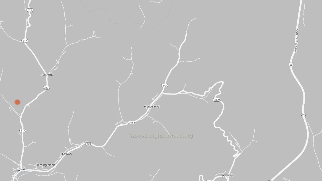 Bike Grade map of 41835, KY