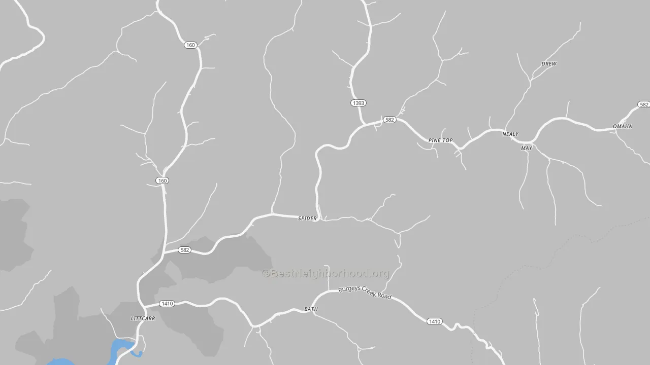 Bike Grade map of 41836, KY