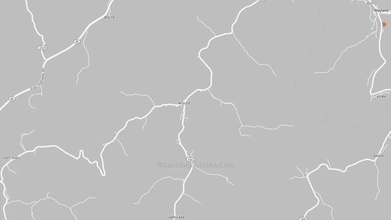 Bike Grade map of 41839, KY