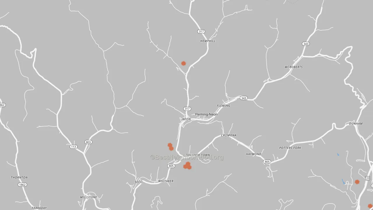Bike Grade map of 41840, KY