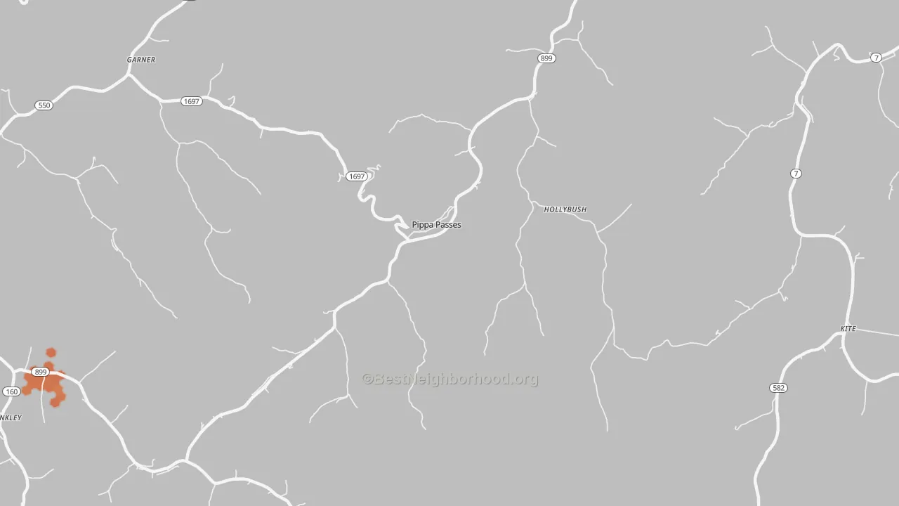 Bike Grade map of 41844, KY