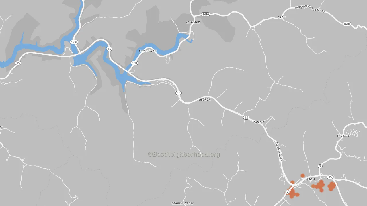 Bike Grade map of 41847, KY