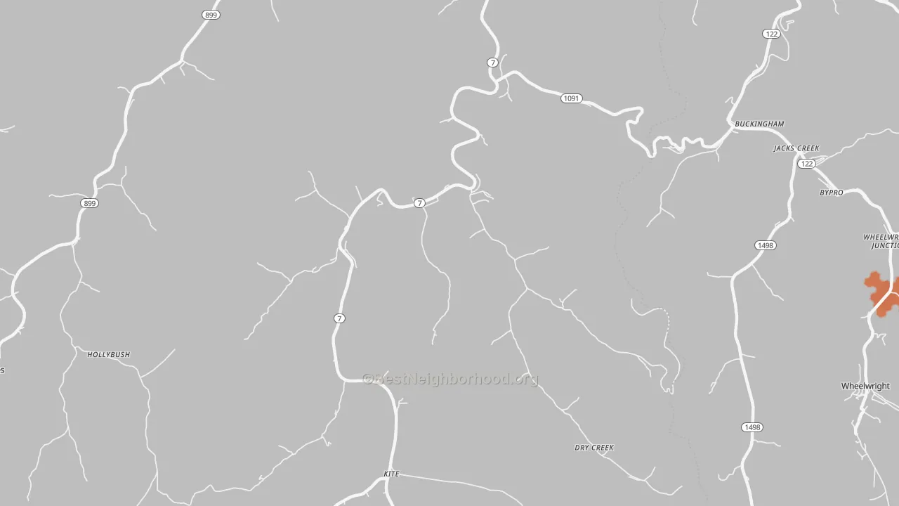 Bike Grade map of 41862, KY