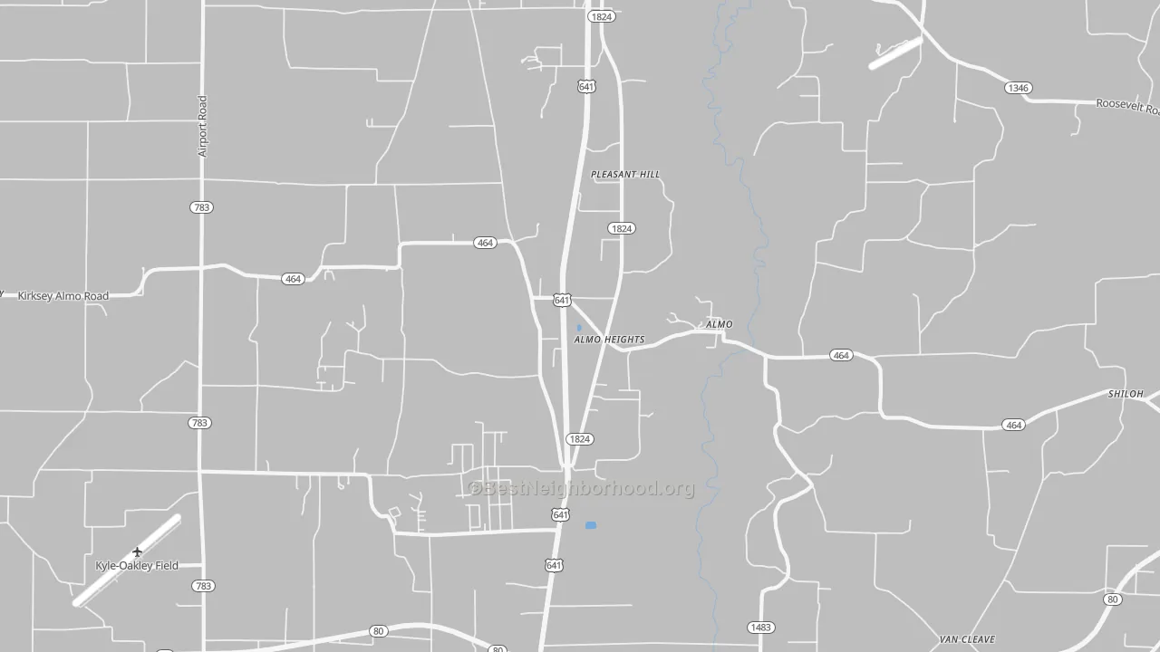 Bike Grade map of 42020, KY