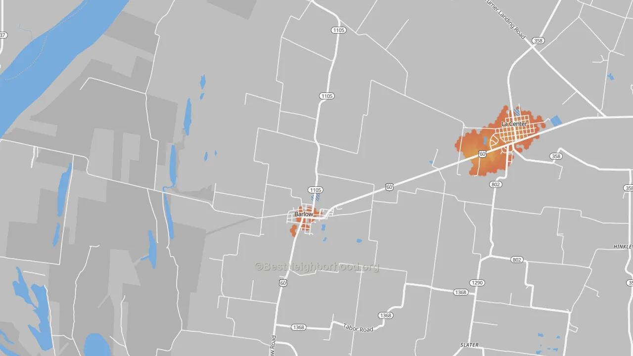 Bike Grade map of 42024, KY