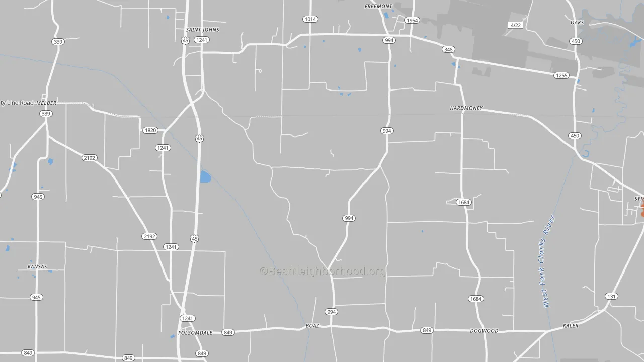 Bike Grade map of 42027, KY