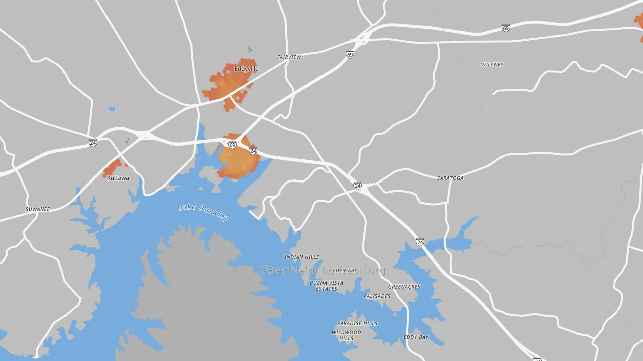 Bike Grade map of 42038, KY