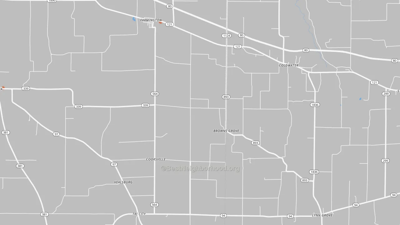 Bike Grade map of 42040, KY
