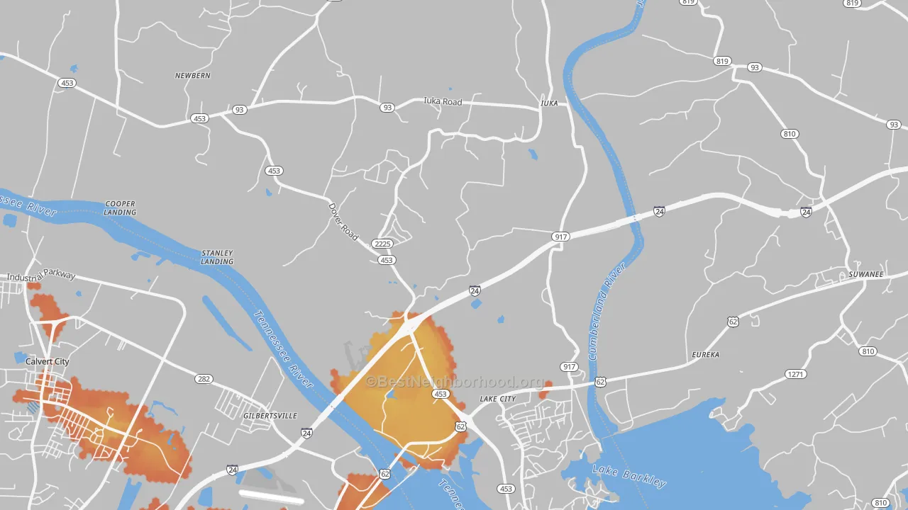Bike Grade map of 42045, KY