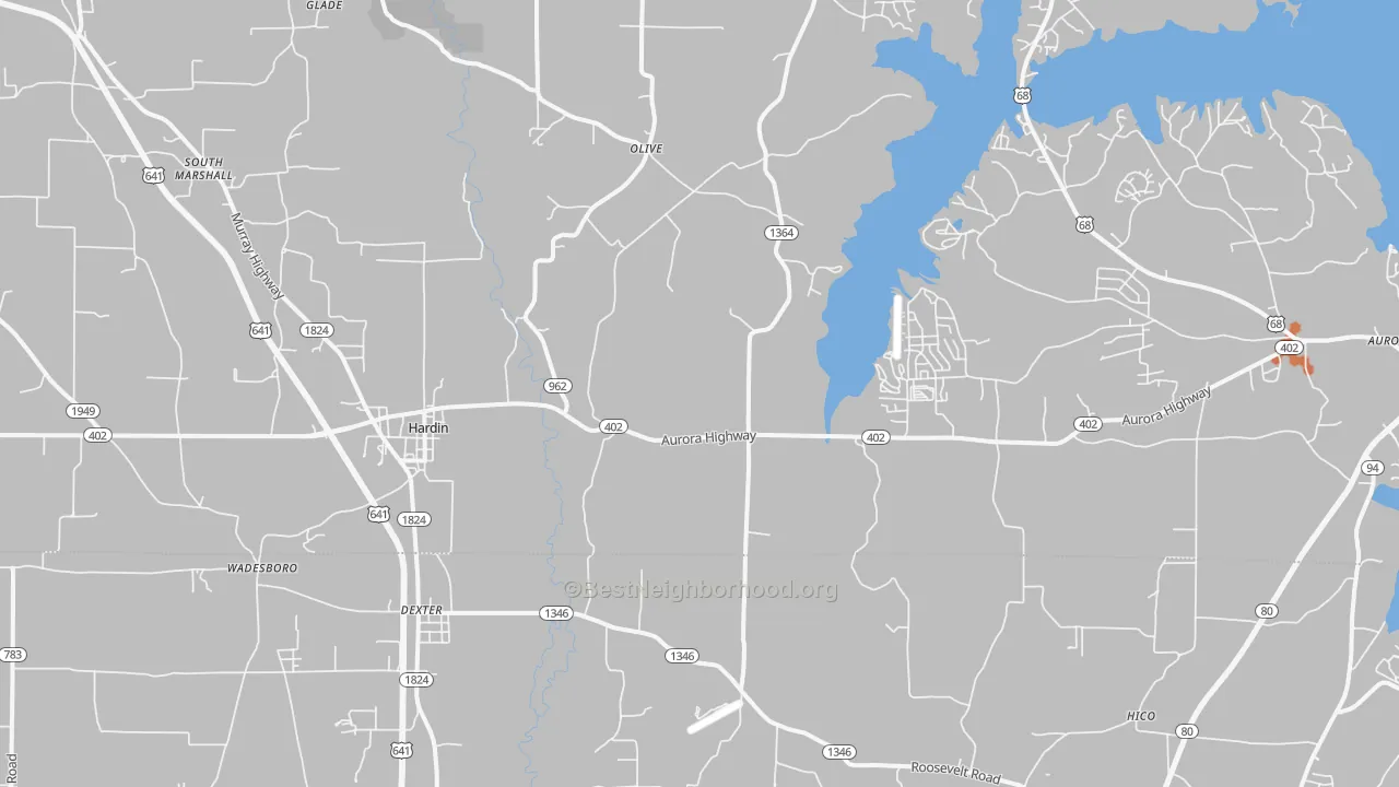 Bike Grade map of 42048, KY